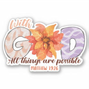 Met God Alles Mogelijk Christelijke Bijbel Sticker