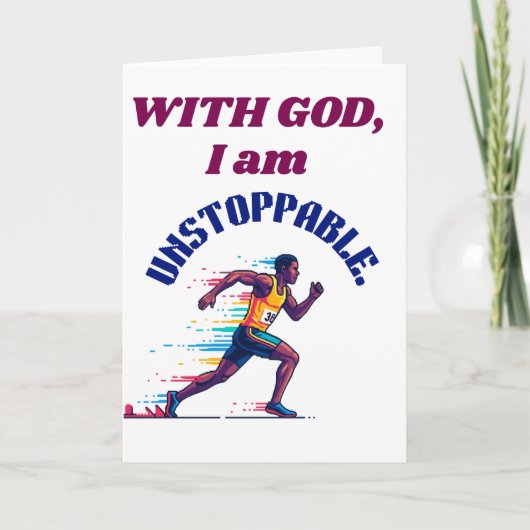 Met God ben ik onstoppbaar Bedankkaart (Voorkant)