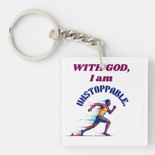 Met God ben ik onstoppbaar Sleutelhanger (voorkant)