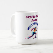Met God ben ik onstuitbaar Koffiemok (Voorkant links)