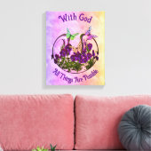 Met God Butterfly Vloerkunst Inspirerend Canvas Afdruk (Insitu (Woonkamer))