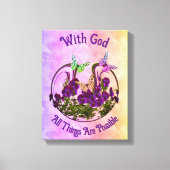 Met God Butterfly Vloerkunst Inspirerend Canvas Afdruk (Voorkant)