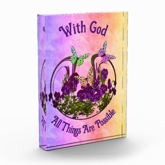 Met God Butterfly Vloerkunst Inspirerend Fotoblokken (Links)