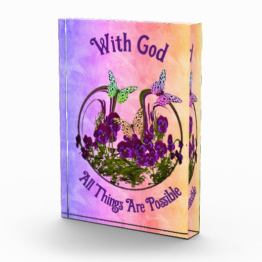 Met God Butterfly Vloerkunst Inspirerend Fotoblokken (Rechts)