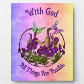 Met God Butterfly Vloerkunst Inspirerend Fotoplaat (Voorkant)