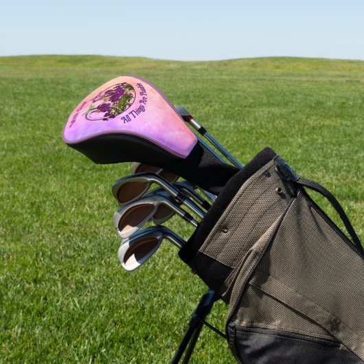 Met God Butterfly Vloerkunst Inspirerend Golfheadcover (Insitu)