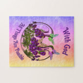 Met God Butterfly Vloerkunst Inspirerend Legpuzzel (Horizontaal)