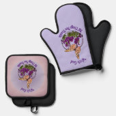 Met God Butterfly Vloerkunst Inspirerend Ovenwant & Pannenlap Set (Voorkant / Achterkant)