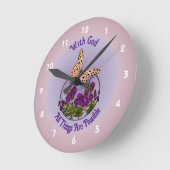 Met God Butterfly Vloerkunst Inspirerend Ronde Klok (Hoek)