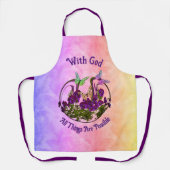 Met God Butterfly Vloerkunst Inspirerend Schort (Voorkant)