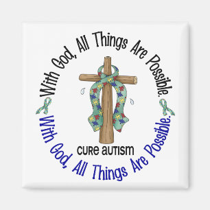 MET GOD CROSS AUTISM T-Shirts & Gifts Magneet