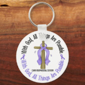 MET GOD CROSS Esophageal Cancer T-Shirts & Gifts Sleutelhanger (Voorkant)