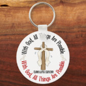 MET GOD CROSS Lung Cancer T-Shirts & Gifts Sleutelhanger (Voorkant)