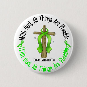 MET GOD CROSS Non-Hodgkin Lymfoom T-Shirts Ronde Button 5,7 Cm