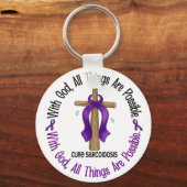 MET GOD CROSS Sarcoïdose T-shirts en schenkingen Sleutelhanger (Voorkant)