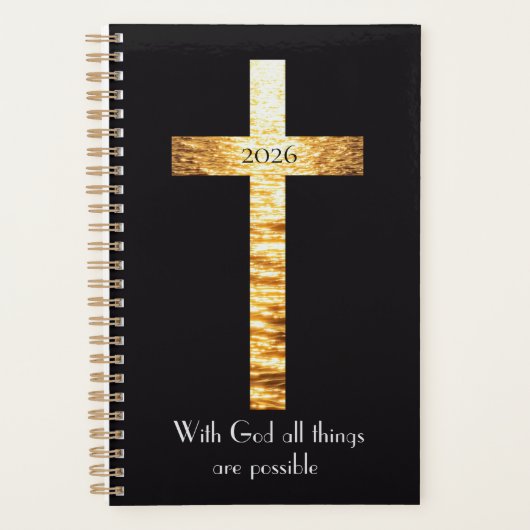 Met GOD Gouden Kruis 2026 Planner (Voorkant)