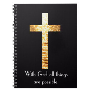 Met God Gouden Kruis Spiraal Journal Notitieboek
