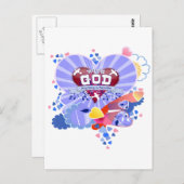 Met God harten Briefkaart (Voorkant / Achterkant)