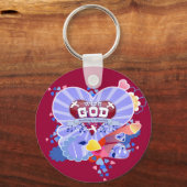 Met God harten Sleutelhanger (Voorkant)