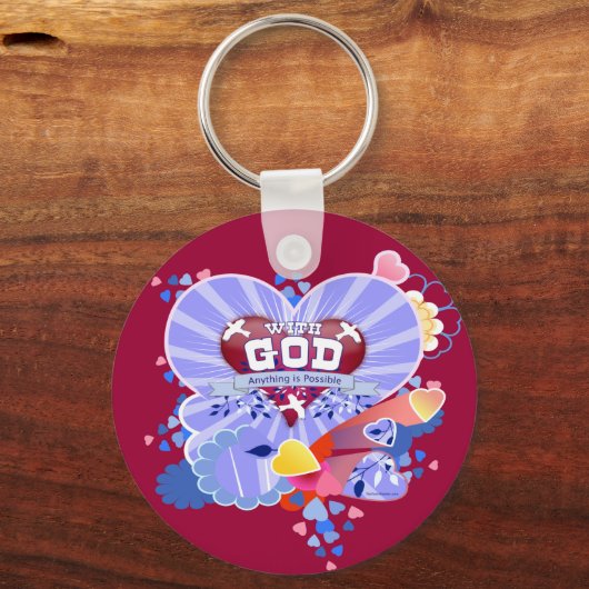 Met God harten Sleutelhanger (Voorkant)