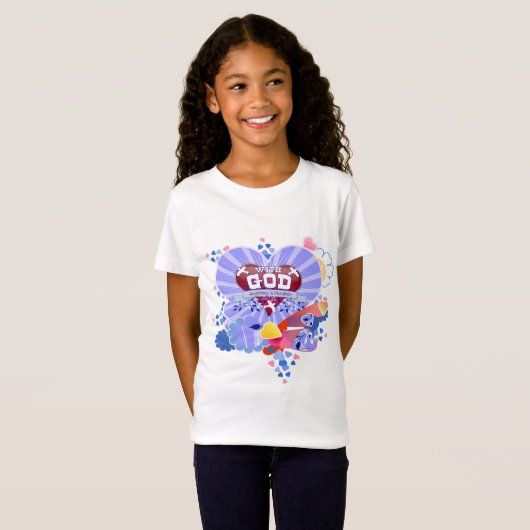 Met God harten T-shirt (Voorkant volledig)