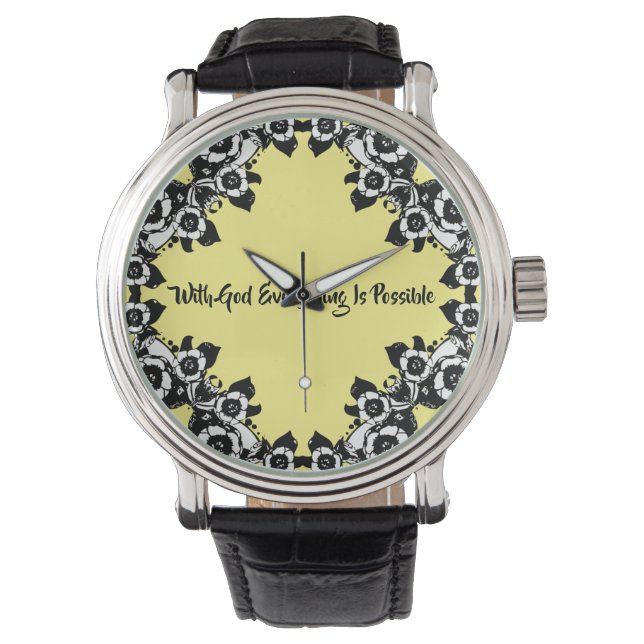 Met God is alles mogelijk Bijbelcitaten Horloge (Voorkant)