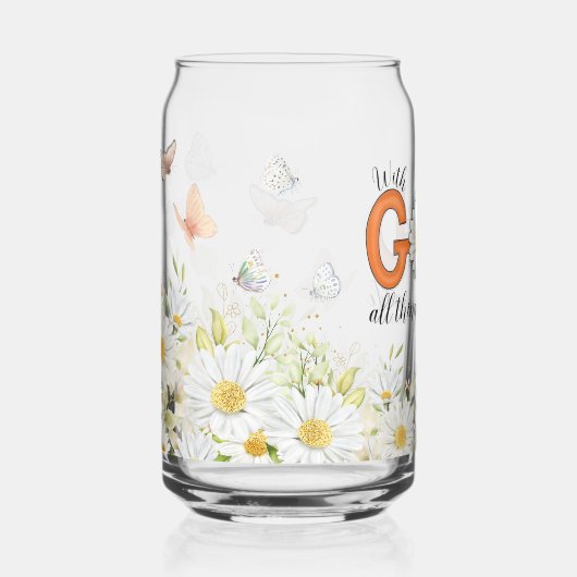 Met God is alles mogelijk Blikvorm Glas (Voorkant)