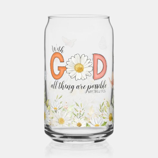 Met God is alles mogelijk Blikvorm Glas (Links)