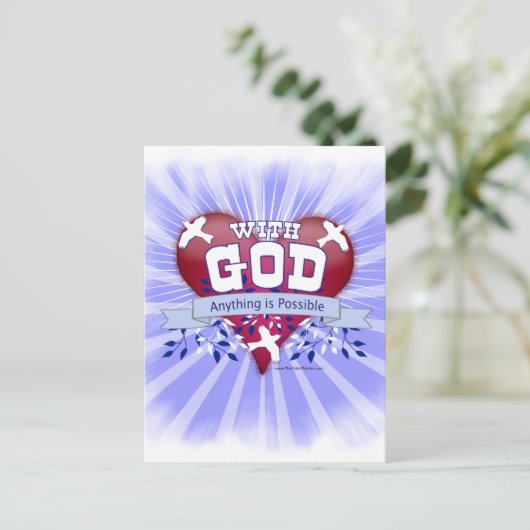 Met God is alles mogelijk Briefkaart (Staand voorkant)