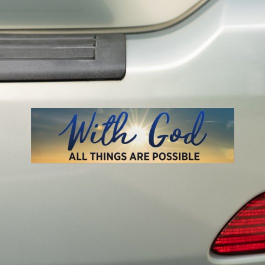 Met God is alles mogelijk Bumpersticker (Op auto)