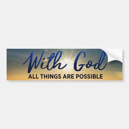 Met God is alles mogelijk Bumpersticker (Voorkant)