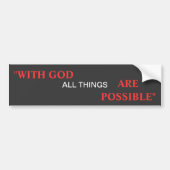 Met God is alles mogelijk Bumpersticker (Voorkant)