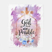 Met God is alles mogelijk... Fleece Deken (Voorkant)