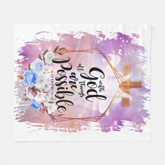 Met God is alles mogelijk... Fleece Deken (Voorkant (Horizontaal))