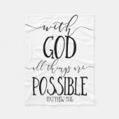 Met God is alles mogelijk Fleece Deken (Voorkant)