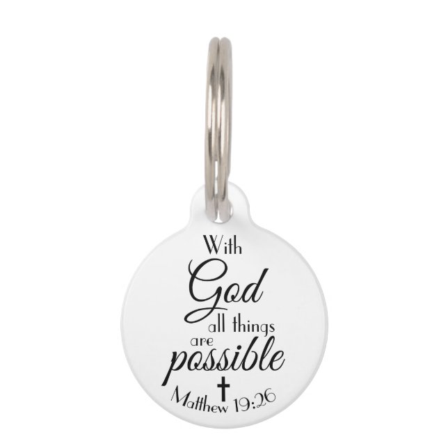 Met God is alles mogelijk... Huisdierpenning (Voorkant)