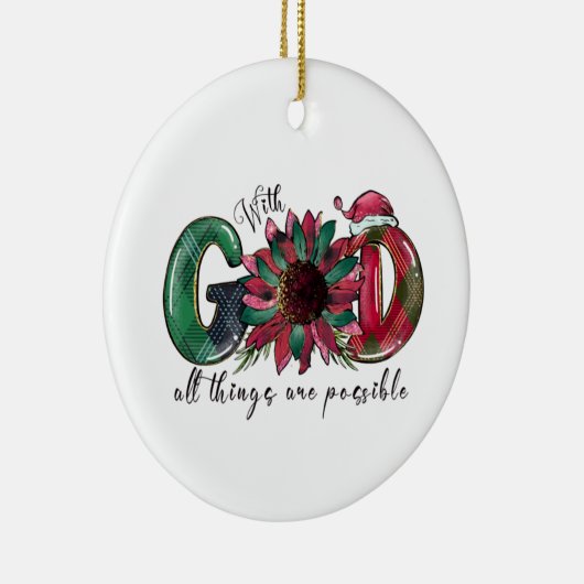 Met God is alles mogelijk Keramisch Ornament (Rechts)