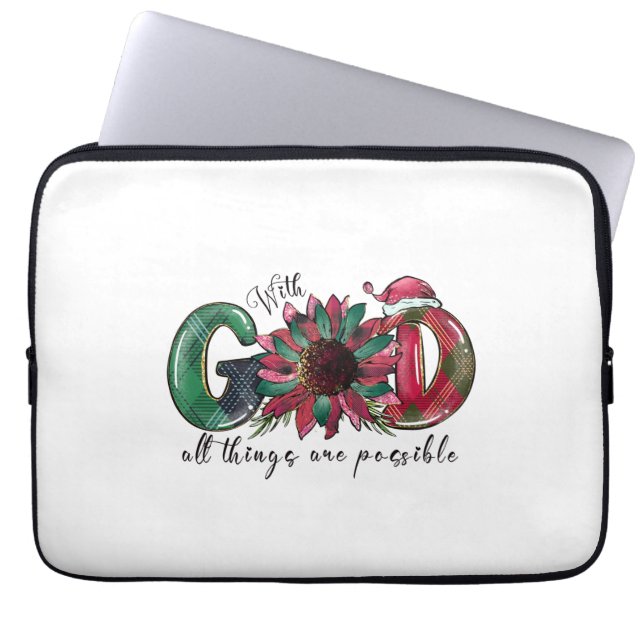 Met God is alles mogelijk Laptop Sleeve (Voorkant)