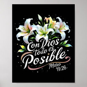 Met God is Alles Mogelijk Mattheüs 19:26 Cadeau Poster