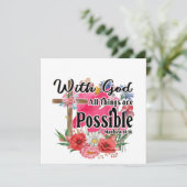 Met God is alles mogelijk met een Christelijke kaa (Staand voorkant)