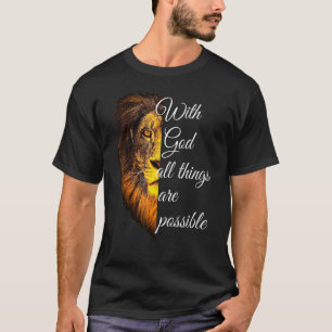 Met God is alles mogelijk om de Bijbel te gebeten. T-shirt