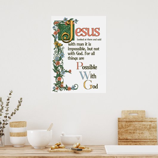 Met God is alles mogelijk Poster (Keuken)