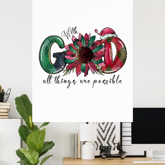 Met God is alles mogelijk Poster (Thuiskantoor)