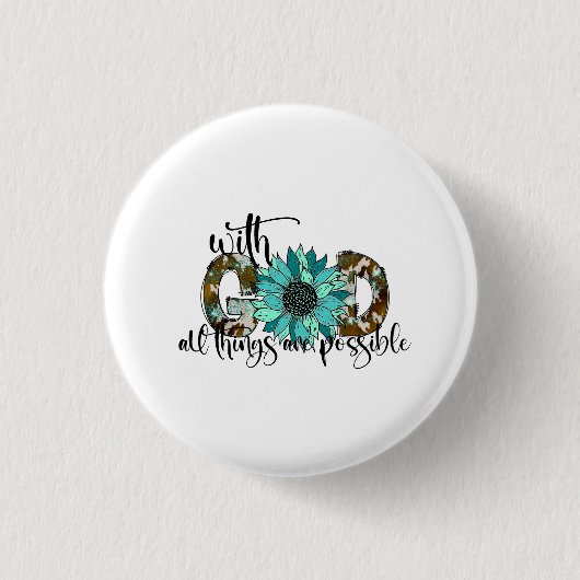 Met God is alles mogelijk Ronde Button 3,2 Cm (Voorkant)