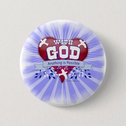 Met God is alles mogelijk Ronde Button 5,7 Cm (Voorkant)