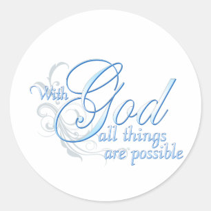 Met God is alles mogelijk Ronde Sticker