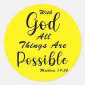 Met God is alles mogelijk Ronde Sticker (Voorkant)