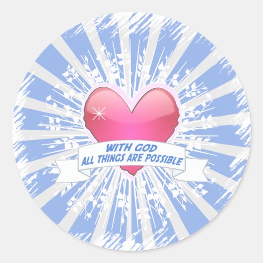Met God is alles mogelijk Ronde Sticker (Voorkant)