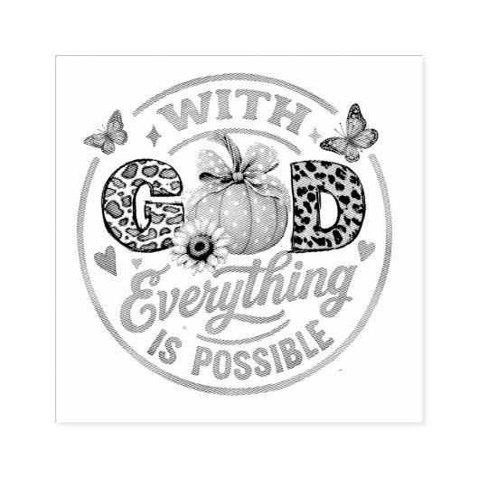 Met God is alles mogelijk Rubberstempel (Afrduk)