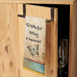 Met God is Alles Mogelijk Rustieke Keukenhanddoek